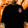 Męskie Koszulki Chiński Styl Lucky Drukowane Krótki Rękaw Tshirts Summer Hip Hop Casual Cotton Topy Tees Streetwear 210629