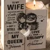 Mannen till hustru-du är min drottning för alltid - ljushållare med ljusgåva till födelsedagsjubileum dekoration Candlesticks hem 210722