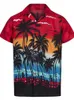 T-shirts Sommar Hawaiian European och American Thin Section 2021 Beach Print Casual Short-Sleeved Shirt Streetwear Man Kläder