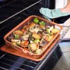 TEENRA Copper Baking Tray Oil Frying Baking Pan Non-stick Chips Basket Baking Dish Grill Mesh Kitchen Tools 211110