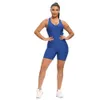 Anti Cellulite Rompers Scrunch Booty One-Piece Set Jumpsuit Leggings Sport Women FitnButt Lift Workout Wear Criss Cross Back X0629