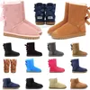 2022 femmes australie classique bottes de neige arc fourrure botte châtaigne noir gris chocolat filles dames Designer botte haute taille 36-41