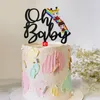 Andere feestelijke feestartikelen Oh baby acryl schattig bij cake toppers cartoon dier regenboog bakken verjaardag decoratie douche