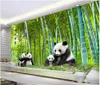 Beställnings- foto bakgrundsbilder för väggar 3d väggmålningar idylliska bambu skogslandskap panda bakgrund väggpapper hem dekoration