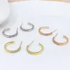 Stud Earrings Trendy Jewelry Zircon 925 Sterling Silver Open C Shape Earring 5 Pairs