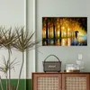 Decoratieve moderne landschap olieverf park muur kunst foto's op canvas voor kantoor, koffiebar, home decor, handgeschilderd, palet mes kunstwerk