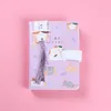 PU Hardcover Snap Buckle Cute Hand Ledger Anteckningar Enkel och moderiktig Student Creative Literary Note Notebook