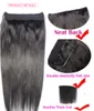 16"-28" One Piece Set 100g 100% Brazilian Remy Flip Human Hair Extensions Fish Line No Clips Natural Straight