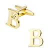 قميص الرجال المعدني النحاس النحاس الذهب Silver A-Z English Letterning Cufflinks الأولية Alphabet Cuff Links بدلة العمل زر الأكمام للرجال أزياء المجوهرات Will and Sandy