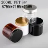 12 pcs/lot 200G 200 ml Emballage Bouteilles En Plastique Pot Cosmétique Crème En Plastique Pot En Aluminium Couvercle Cap PET Conteneur Vide Alimentaire Boîtes D'emballage