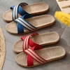 Summer slippers four seasons lovers indoor non-slip soft bottom not slip thick woven sandals