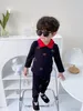 男の子の男の子は秋の綿の長袖ポロパンツ2pcssportsuitキッズトラックスーツ924mths1627005