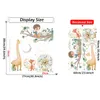 Muurstickers brup schattige cartoon dieren jongen op de boomstickers bosbehang voor kinderkamer baby decoratie6818661