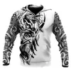 Men's Hoodies & Sweatshirts Man Casual Oversized Hoodie Loose Clothing Tiger Lion Streetwear Men For Boyfriends Jumpers