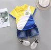 BibiCola Summer Baby Boy Clothes Sets Newborn Baby Cotton T-shirt Tops +Shorts 2PCS Outfit Tracksuit Toddler Kids Clothing Set 210309