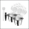 Coffeeware Kitchen, Dining Bar Garden Coffee Filters Filter Set Office Aessories Draining Cup Home Pots réutilisables en acier inoxydable avec feuille