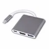 USB-C para USB3.0 HDTV Tipo C 3 IN 1 Adaptador de alta velocidade 4K Suporte de resolução para MacBook Tablet