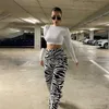 European and American style women's pants loose wild trend 2021 autumn new thin style zebra fashion trendy brand wide-leg pants Q0802