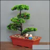 Decorative Flowers & Wreaths Festive Party Supplies Home Garden Simation Welcome Pine Bonsai Set Small Potted Flower Fake Tree Living Room D