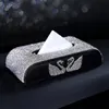 車の室内組織ネーピングボックス1ピースクリスタルダイヤモンドデコレーションアクセサリー組織ネーピングホルダー