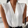 Blouses Femmes Chemises 2022 Mode d'été Chemisier à manches longues Sexy Croix Col V Mince Noir Femme Printemps Casual Bureau Élégant Lady Top