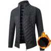 Falizaメンズフリースセーターコート冬の厚いパッチワークウールカーディガン暖かいニットジャケットカジュアルな男性服xy108 210812