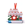 Em stock Quarantine personalizado Natal 2021 Decoração DIY DIY DIY Ornamento Bonito Resina Boneco de Neve Pingente Distanciando Social Party