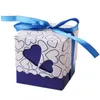 Present Wrap 10/50/100st Love Heart Candy Boxes Chocolate Bag Wedding Favor Birthday Packing Cake Box med band Dekoration