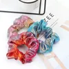 Scrunchies metallici Fascia per capelli elastica lucida Scrunchy Gradient Sirena Colori Cravatte per capelli Corde per donne Ragazze Porta coda di cavallo per capelli