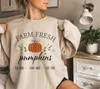 Felpa autunnale Farm Fresh Pumpkins Felpa unisex alla moda Maglietta girocollo coppia halloween festival classico top 210930