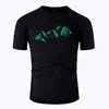 Mountain Line Art O Neck Cotton T Shirt Uomo e donna Unisex Summer Short Sleeve Designed Casual Tee m01037 210716