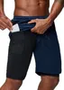 2021 homens correndo shorts academia compressão telefone desgaste de bolso sob camada base calças curtas collants sólidos atléticos 07