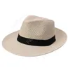 Strand hatt halm kepsar utomhus semester hatt mode unisex hattar sommar sol strand gräs flätat fedora trilby bred brim straw cap sea frakt daf156