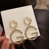 Luxury Brand Long Chain Letter G Hanging Earrings For Women Crystal Big Dangle Earring Wedding Jewelry Statement
