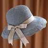 Breda brimhattar 2022 Fashion Sun For Women Girls Floppy Straw Hat Summer Böhmen Beach Cap Ribbon Chapeau Femme Elob22