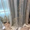 Tenda di tulle ricamata di lusso per camera da letto in rilievo floreale romantico velato delicato rustico finestra Treamnet tende m201C 210913