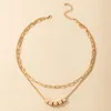 Hänge halsband kreativa tärningar halsband för kvinnor mode geometri guld legering flerskikt tröja kedja kvinnliga bröllop smycken gåvor