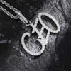 Nom personnalisé glacé lettres de tennis chaîne pendentifs colliers breloques pour hommes Zircon Hip Hop bijoux avec chaîne de corde cadeau pour hommes et femmes
