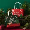 Weihnachtsdekorationen Geschenk Taschen Santa Sacks Kraftpapier Tasche mit Griff Kids Party Favors Box für Zuhause