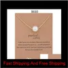 New Arrival Dogeared Necklace With Gift Card Elephant Pearl Love Wings Cross Key Zodiac Sign Compass Lotus Pendant For Women Fashion P Qpc9L