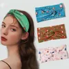 Bulk 30 stk / partij vrouwen print hoofdband kruis knoop elastische bands meisjes kerst haaraccessoires verdraaide geknoopte hoofd wraps