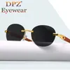 2021 mode Männer Randlose Stil Gradienten Holzmaserung Pilot Sonnenbrille Luxus Frauen Vintage Marke Design Sonnenbrille Oculos De Sol 8003