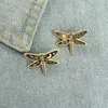 Dessins animés mignons libellules en émail épingle une paire broches rétro de haute qualité cothes collier badge bijoux sac à dos pour ami