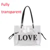 HBP 2021 Spring and Summer New Mike Tea Color Transparent Letter Bag PVC Plastic Shoul Shopping Bag BEACH MOMMY PAG LARGE CAPAC290P