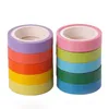 Kleur Rolls Papier Maskering Tapes Regenboog Kleuren Kleverig Lijm DIY Craft Decor Washi Tape Stickers Scrapbooking 2016