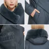 MIEGOFCE Winter Frauen Lange Parkas Elegante Echt Rex Kaninchen Pelz Kragen Baumwolle Jacke Mantel D21628 211013