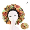 Beanie / Skull Caps Elastic Night Turban Extra Stor Hårlock för Sova African Printed Satin Round Hat Artificial Silk Chemo Bonnet