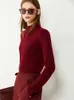 Amii Minimalism Höst vintertröjor för Women Fasion 100% Cashmere Solid Turtleneck Sweater Kvinnors tröja 12040857 210812