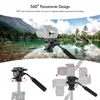 Fluïdum hydraulische bal hoofd panoramische fotografie met handvat voor 1/4 schroefcamera camcorder en 3/8 inch monopod-statief