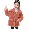 Casaco para menina cor sólida meninas s Outerwear macio algodão crianças outono inverno roupas crianças 6 8 10 12 14 210527